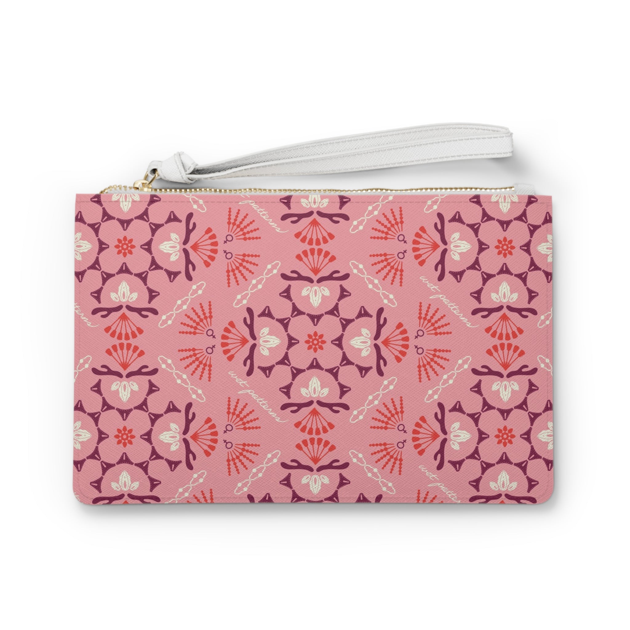 Floral Pink Mosaic Clutch Bag — Boho Patterned Wristlet for Everyday & Gifts