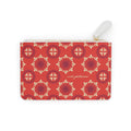 Red Floral Medallion Mini Clutch — Patterned Wrist Pouch