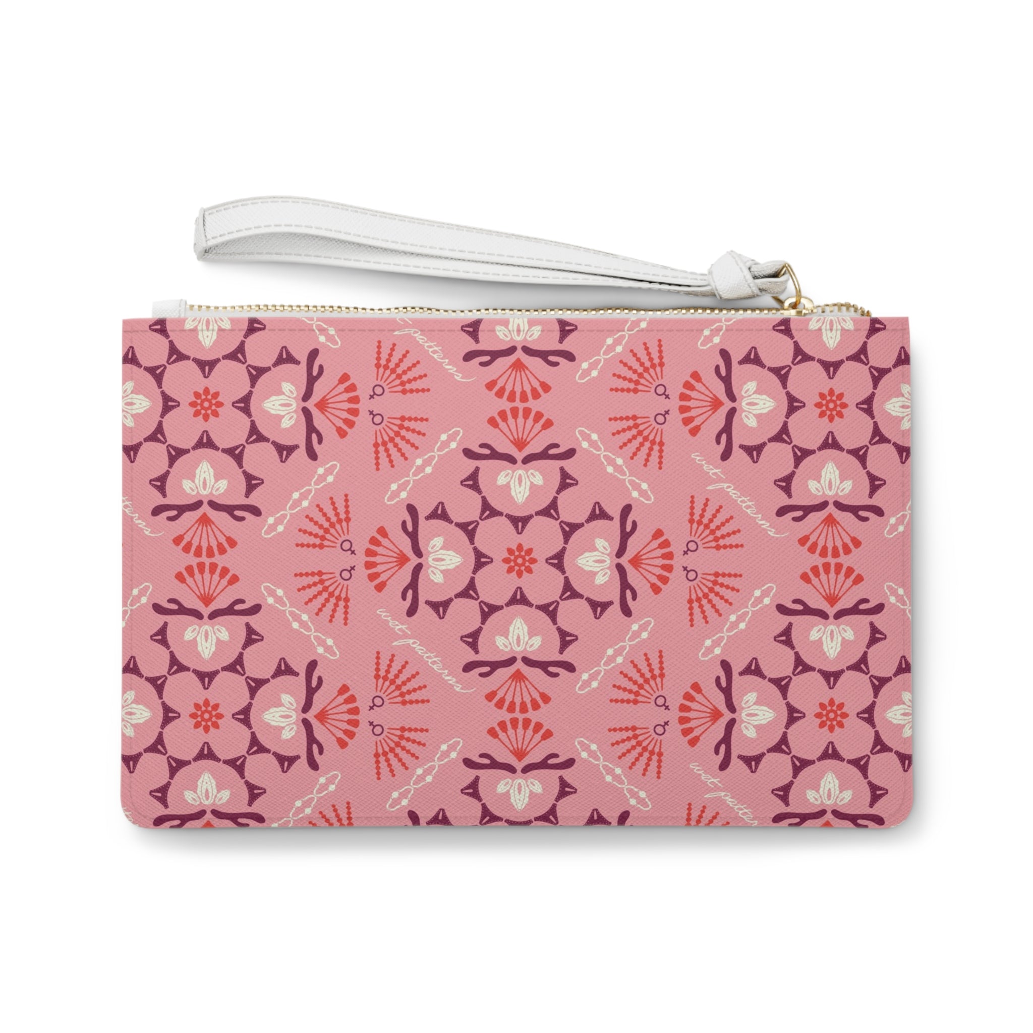 Floral Pink Mosaic Clutch Bag — Boho Patterned Wristlet for Everyday & Gifts