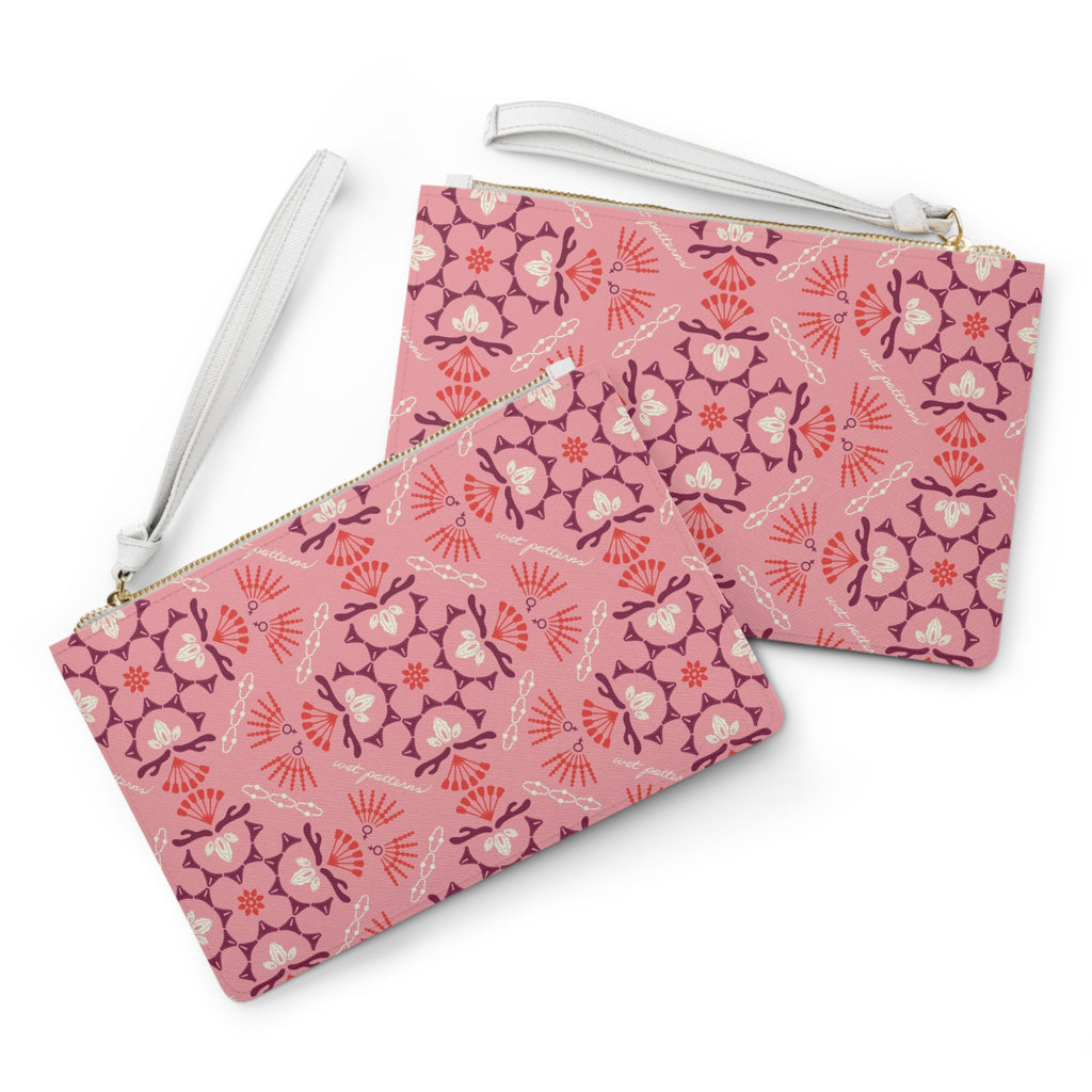 Floral Pink Mosaic Clutch Bag — Boho Patterned Wristlet for Everyday & Gifts