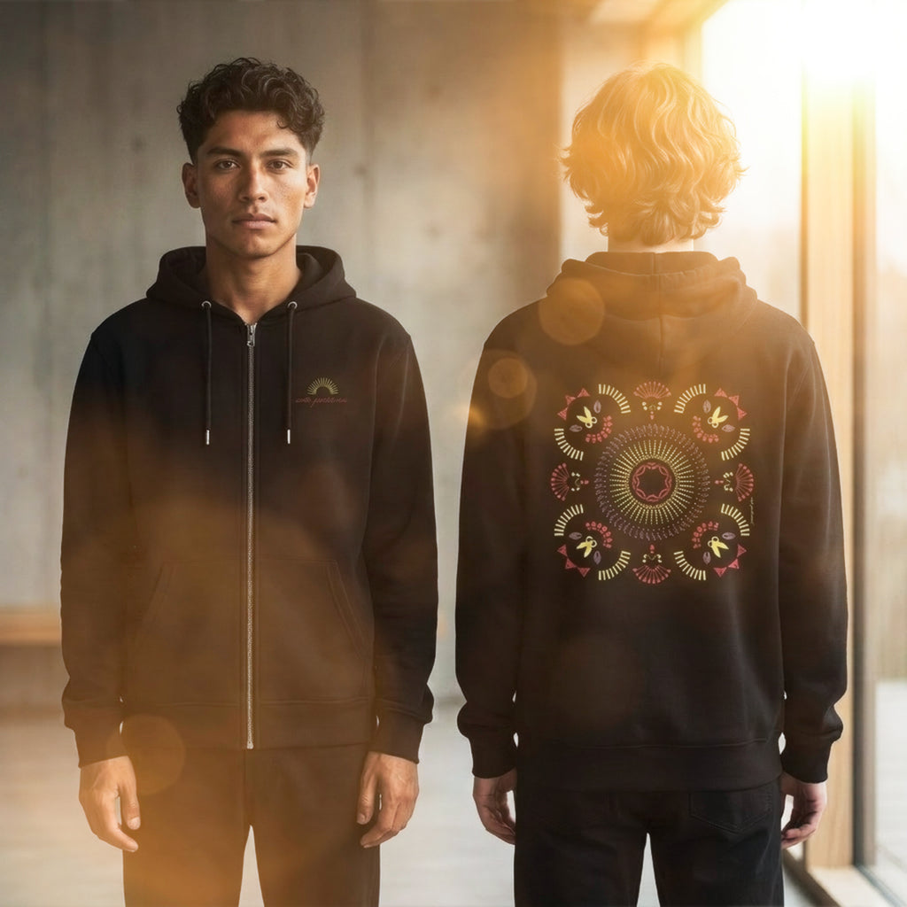 Badder Bunny | Unisex Organic Zipper Hoodie, Schwarz