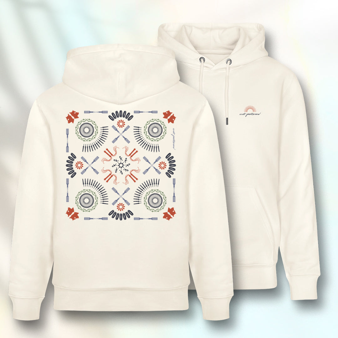 Puppy Paddle | Unisex Organic Hoodie, Naturweiß