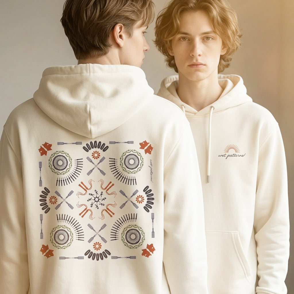 Puppy Paddle | Unisex Organic Hoodie, Naturweiß