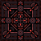 Masked Man Mandala | Leichter quadratischer Schal, mehrfarbig bedruckt