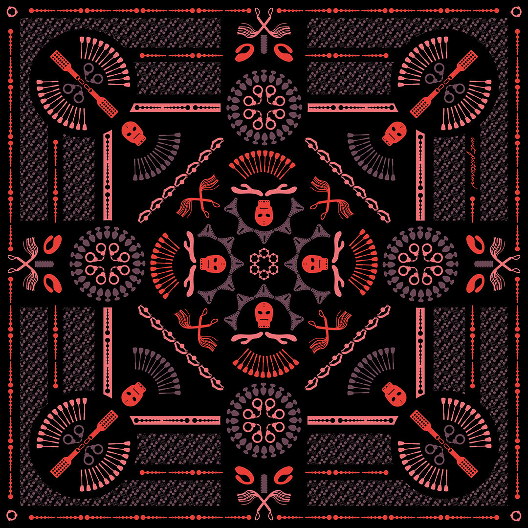 Masked Man Mandala | Leichter quadratischer Schal, mehrfarbig bedruckt