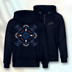 Paddle Petals | Unisex Organic Zipper Hoodie, Navy